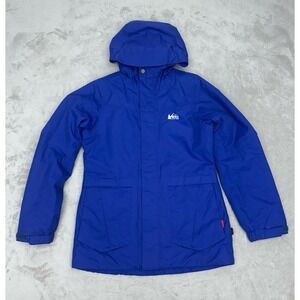 REI Co-Op Girls Sz M (10-12) Blue Puffer Jacket Coat Hood Pockets